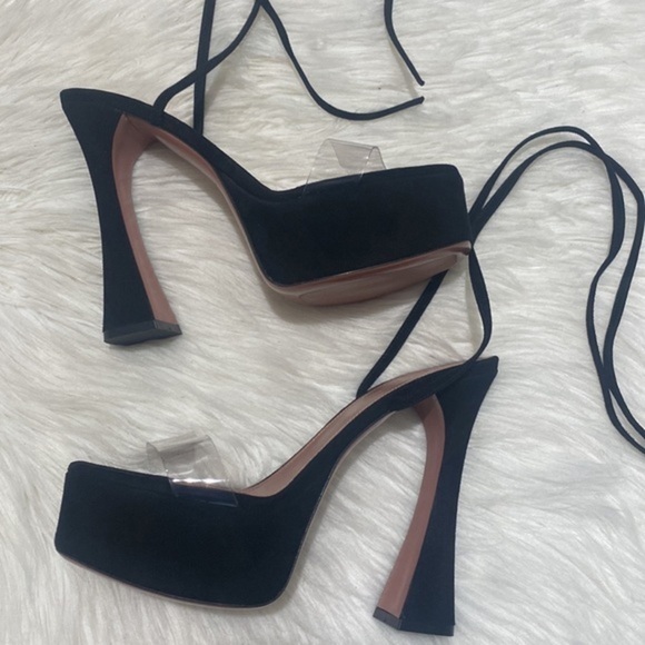 Amina Muaddi Sita ankle tie platform sandal size 38.5EU - Picture 3 of 13